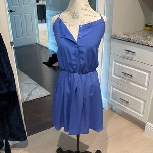 Aqua Royal Blue Sleeveless Mini Dress